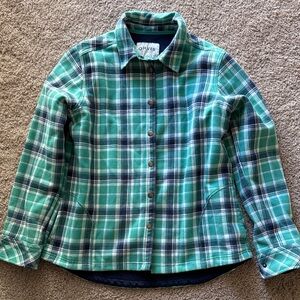 Orvis Green and Blue Plaid Shirt Jacket